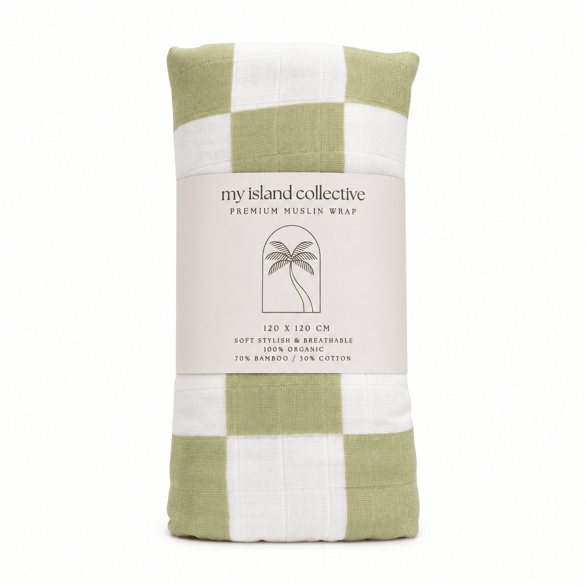 Organic Bamboo / Cotton Baby Wrap | Checkered | Apple - MY ISLAND COLLECTIVE