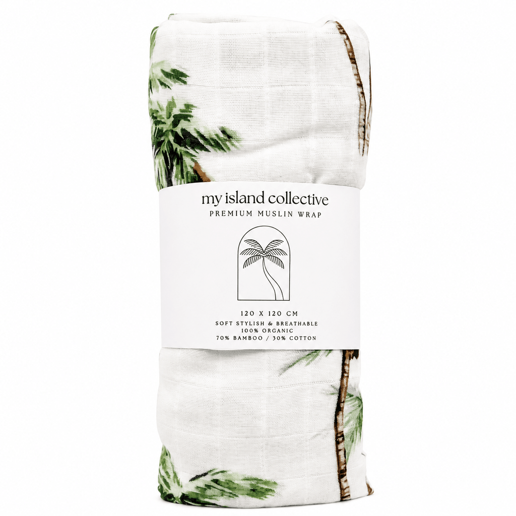 Organic Bamboo / Cotton Baby Wrap | Palms - MY ISLAND COLLECTIVE