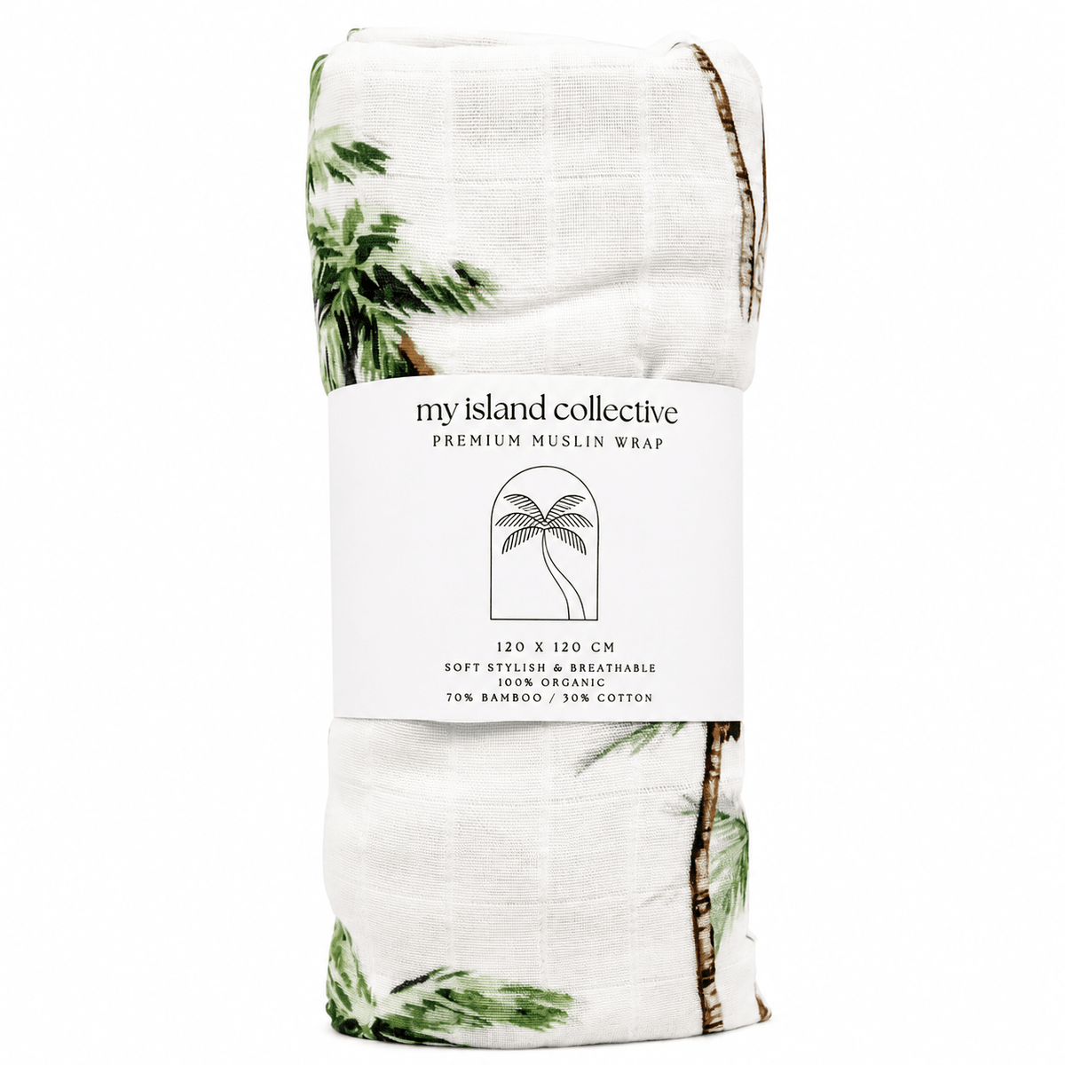 Organic Bamboo / Cotton Baby Wrap | Palms - MY ISLAND COLLECTIVE
