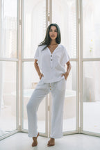 Palazzo Lounge Pant | White - MY ISLAND COLLECTIVE