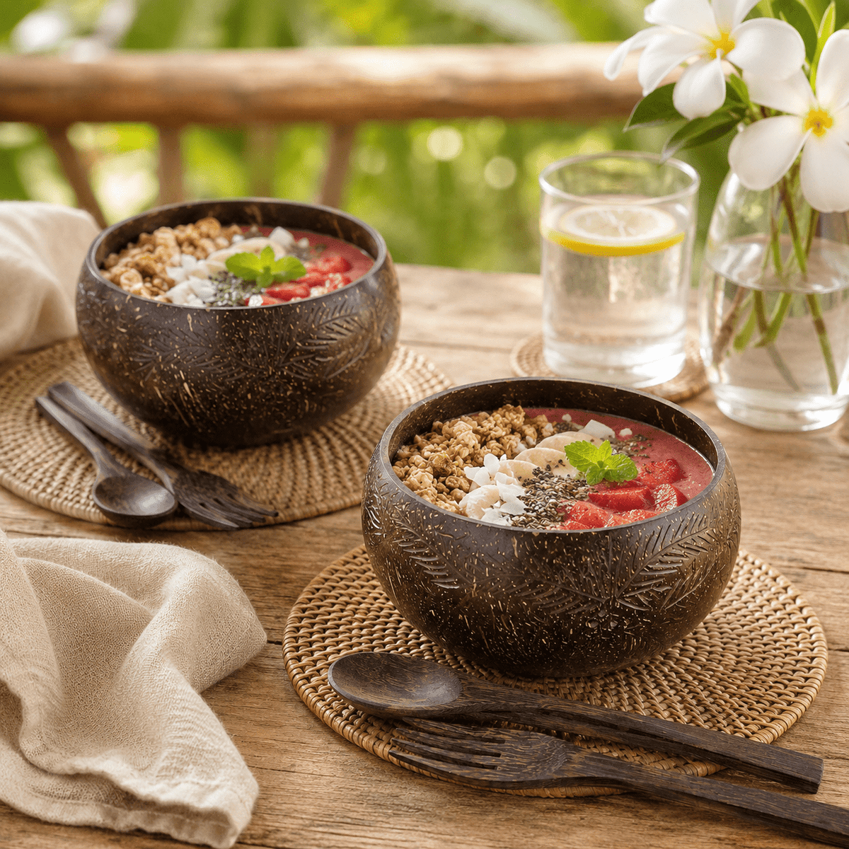 PALM TREE / JUMBO COCONUT BOWLS(2) - MY ISLAND COLLECTIVE