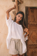 Perugia Classic Linen Resort Top - MY ISLAND COLLECTIVE