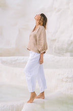 Portofino Italian Linen Pant | White - MY ISLAND COLLECTIVE