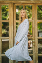 Portofino Linen Dress | Navy Stripe - MY ISLAND COLLECTIVE