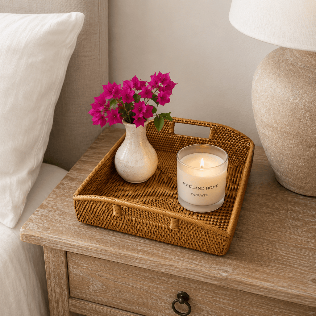Rattan Bedside Table Tray | 25 x 20 x 7 cm - MY ISLAND COLLECTIVE