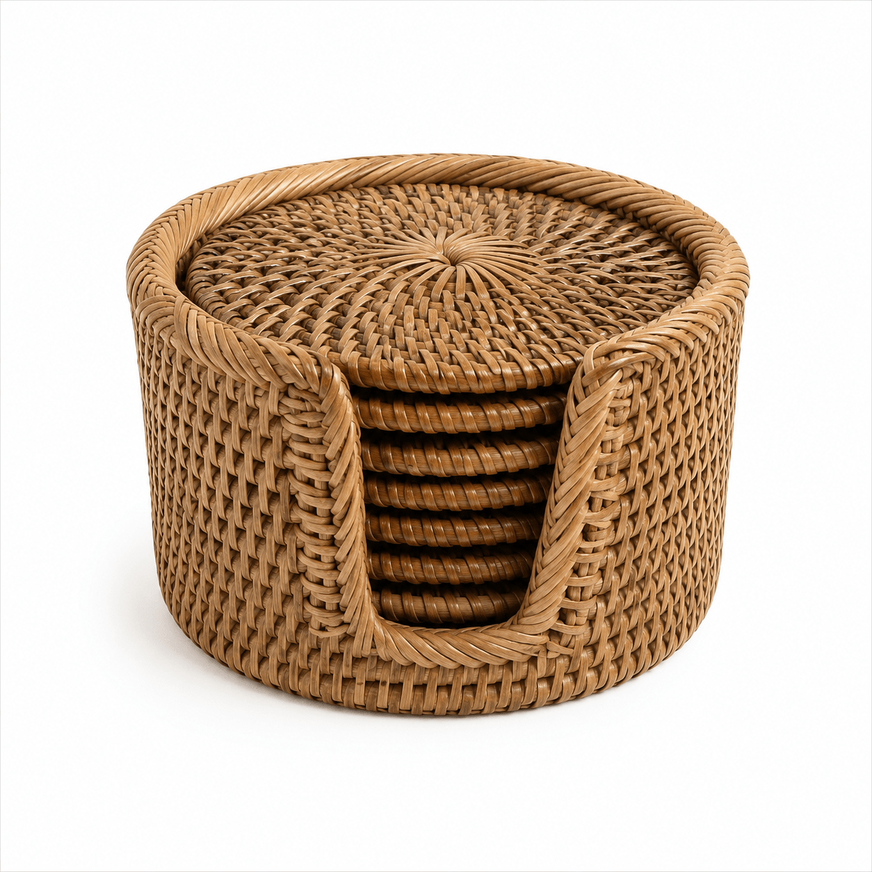 Rattan Coaster Set | Round - MY ISLAND COLLECTIVE