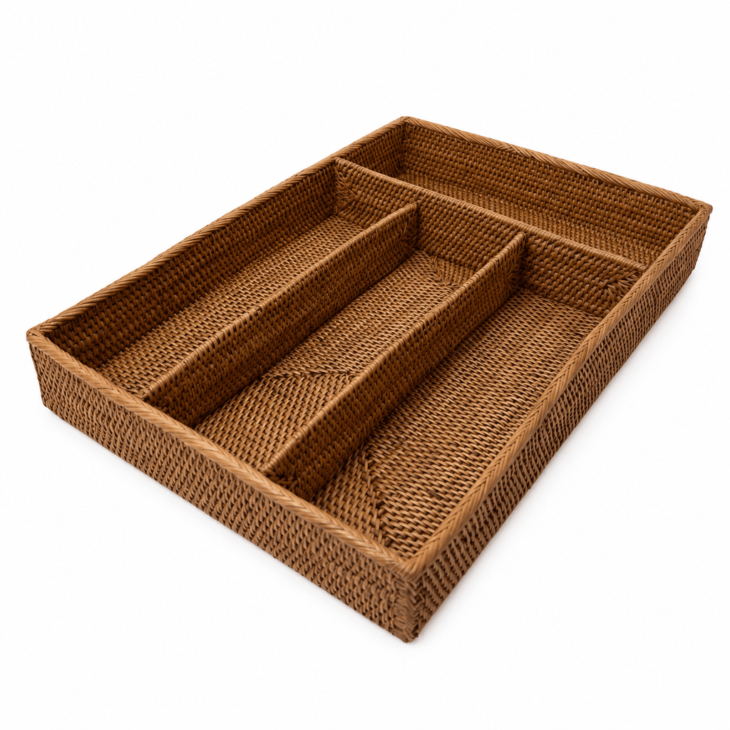 Rattan Cutlery Tray | 34 x 24 x 5 cm - MY ISLAND COLLECTIVE