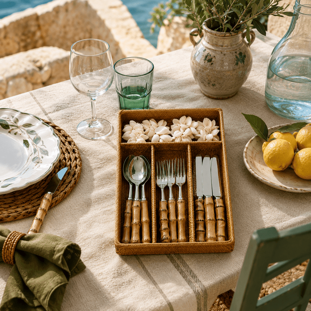 Rattan Cutlery Tray | 34 x 24 x 5 cm - MY ISLAND COLLECTIVE