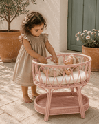 Rattan Doll Bassinet | Pink - MY ISLAND COLLECTIVE