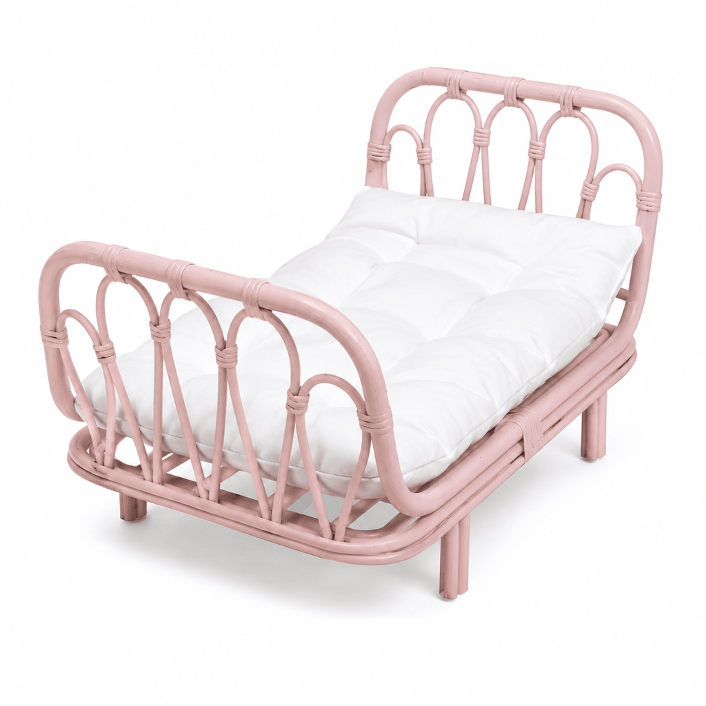 Rattan Islander Doll Bed | Pink - MY ISLAND COLLECTIVE