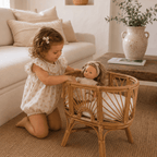 Rattan Rainbow Doll Bassinet | Natural - MY ISLAND COLLECTIVE