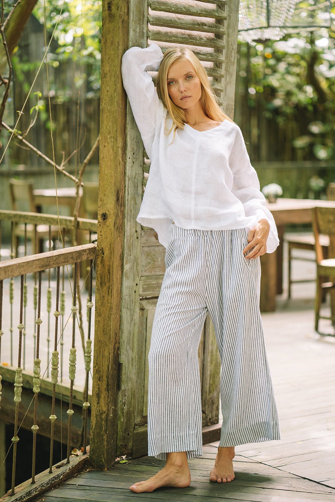 San Marino Linen - Guaze Top | White - MY ISLAND COLLECTIVE