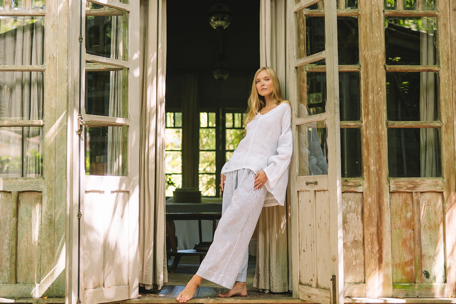 San Marino Linen - Guaze Top | White - MY ISLAND COLLECTIVE