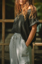 Sardinia Classic Linen Resort | Black - MY ISLAND COLLECTIVE