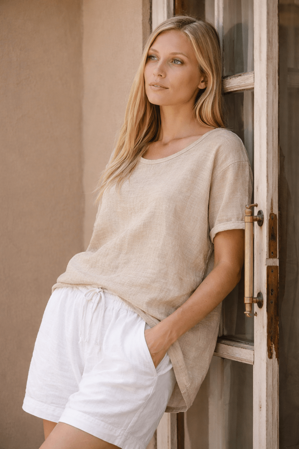 Sardinia Classic Linen Resort Tee | Oatmeal - MY ISLAND COLLECTIVE