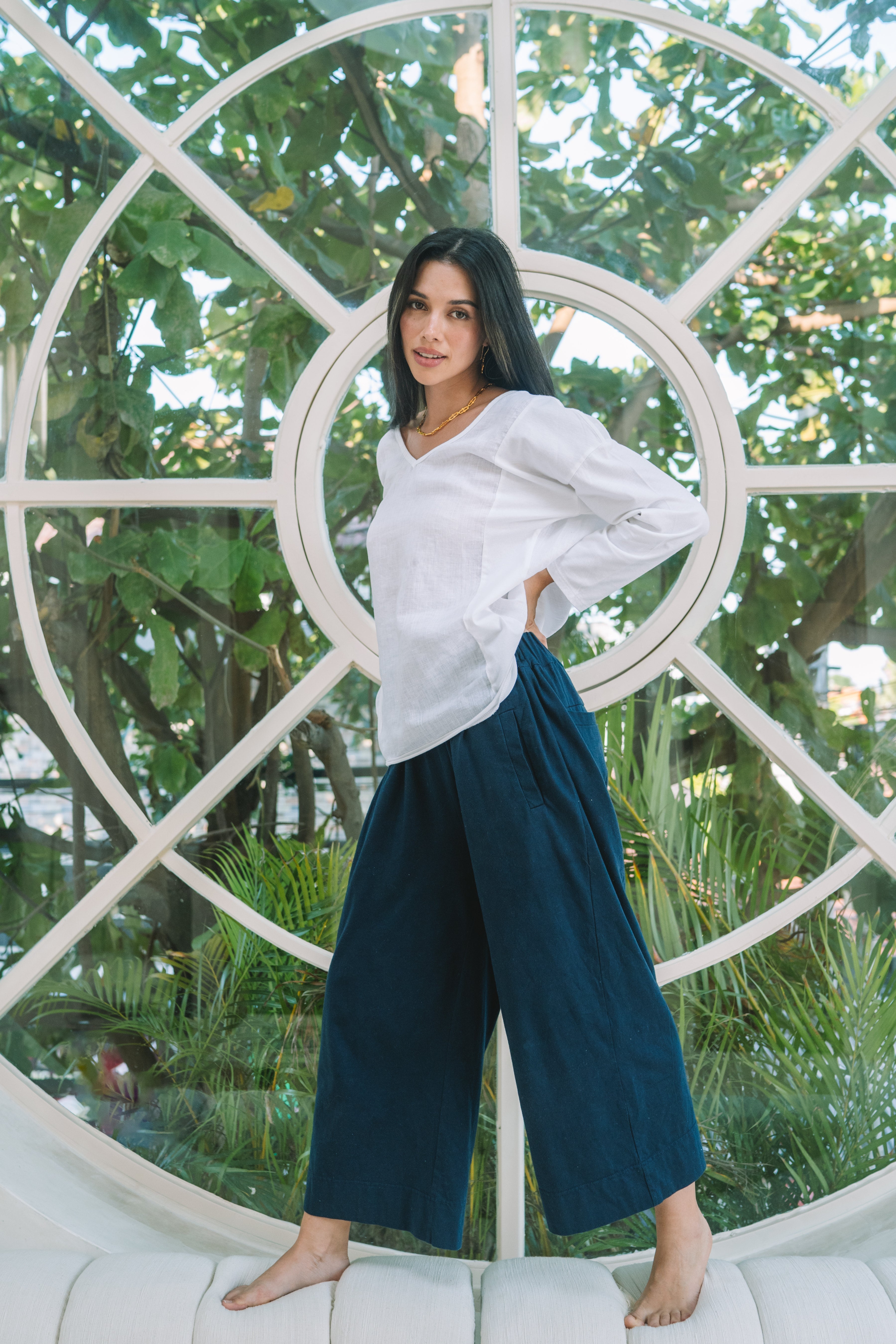 Sardinia Linen Top | Long Sleeve - MY ISLAND COLLECTIVE