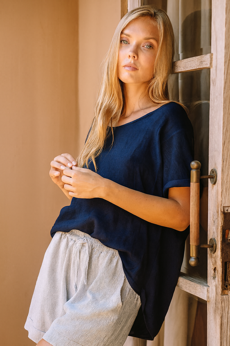 Sardinia Classic Linen Resort Tee