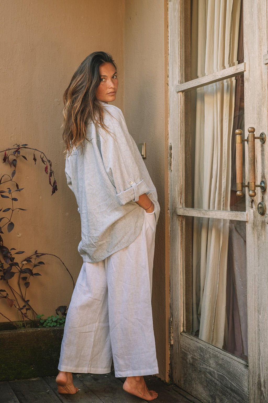 Sardinia Lounge Pant | Linen | White - MY ISLAND COLLECTIVE