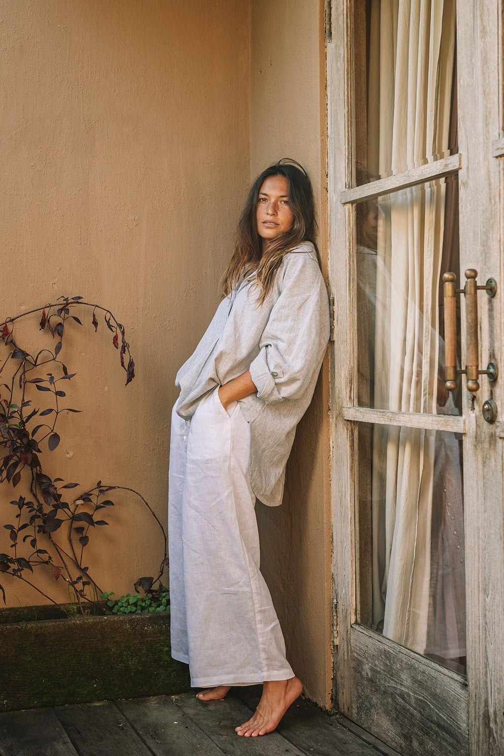 Sardinia Lounge Pant | Linen | White - MY ISLAND COLLECTIVE