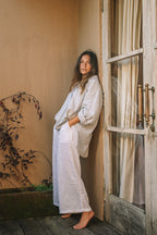 Sardinia Lounge Pant | Linen | White - MY ISLAND COLLECTIVE