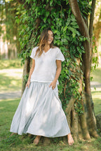 Tropea Linen V Neck Top - MY ISLAND COLLECTIVE