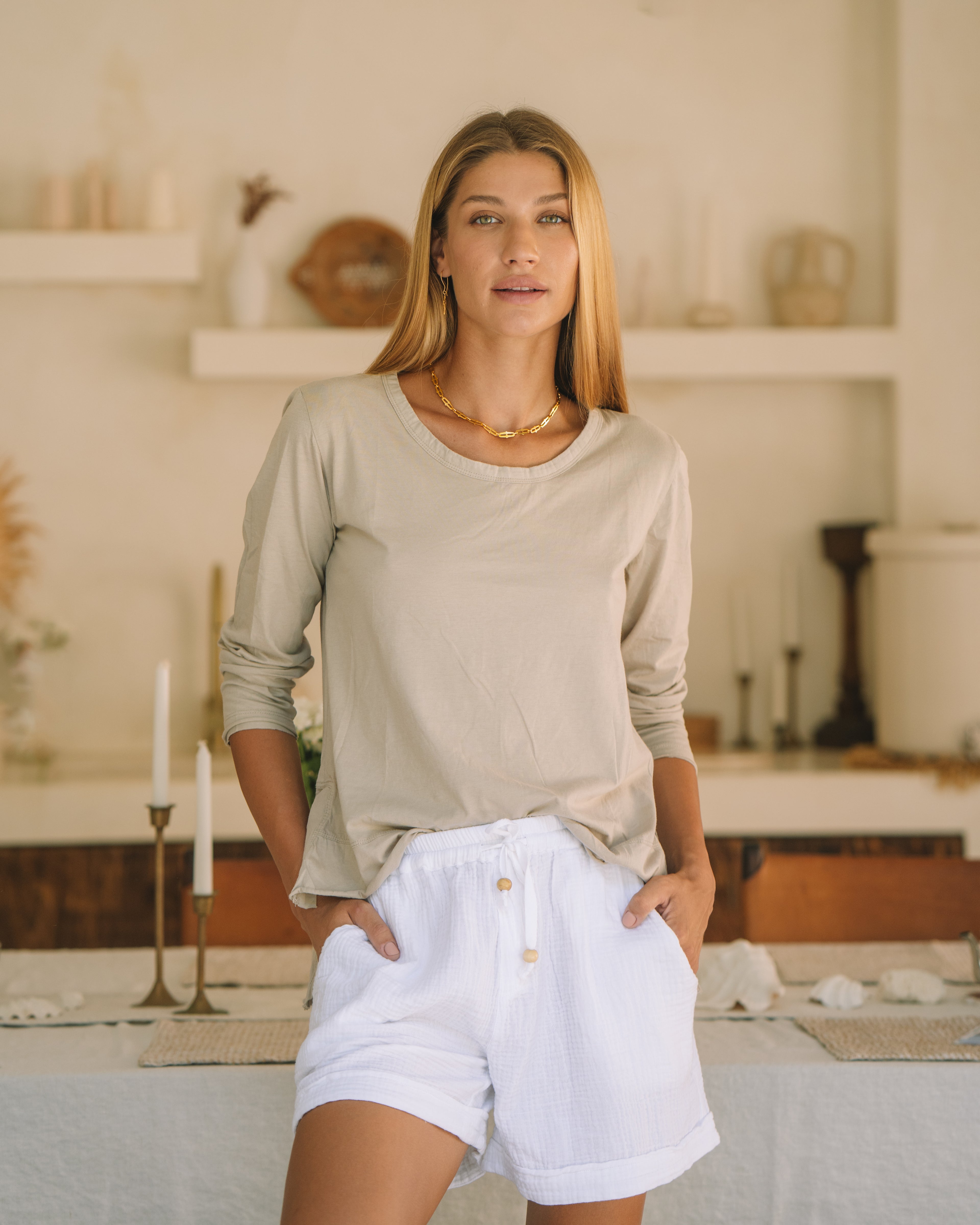 Women Cotton Gauze / Muslin Short - Valentino Classic Resort Short