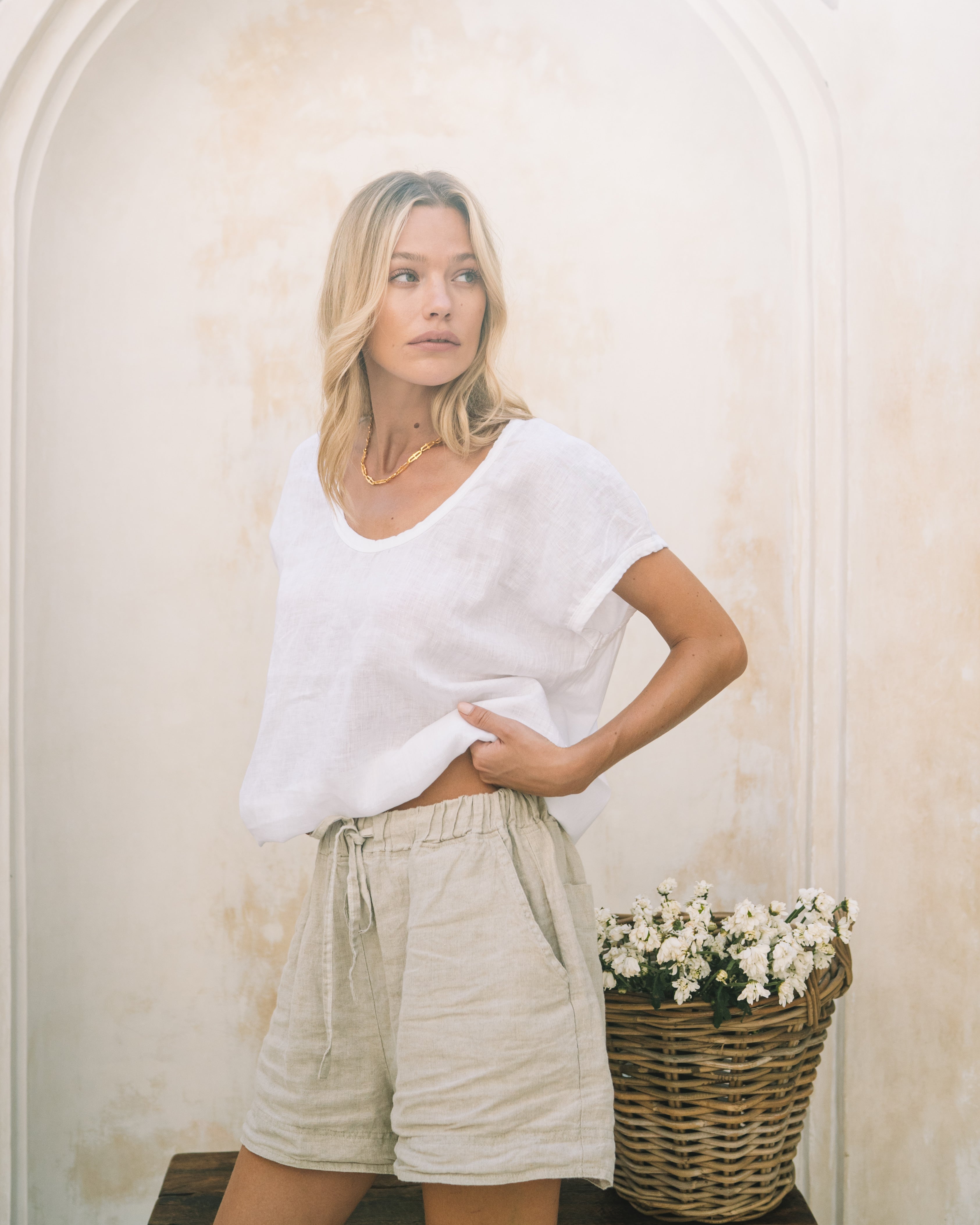 Valencia Weekender Linen Top - MY ISLAND COLLECTIVE