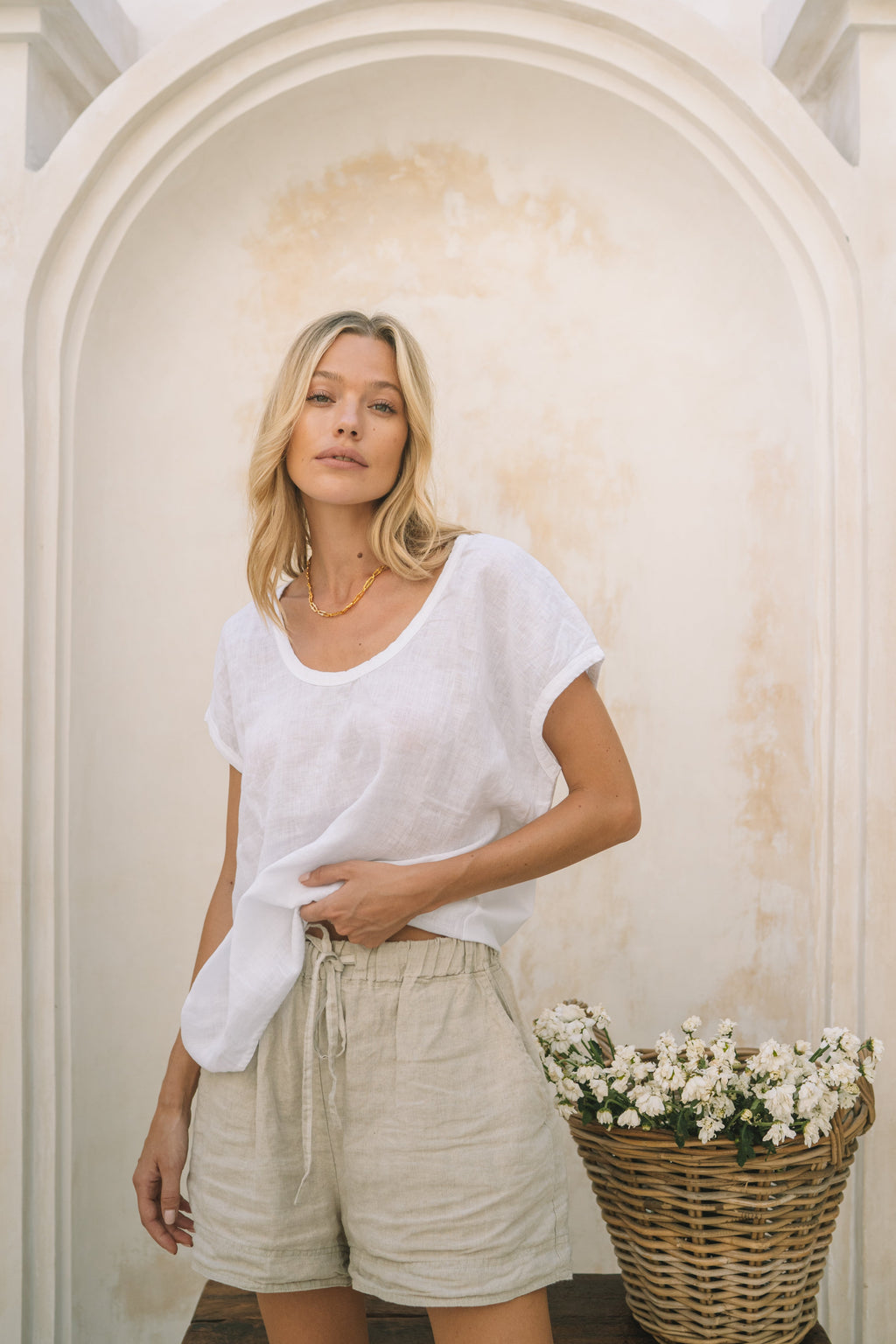 Valencia Weekender Linen Top - MY ISLAND COLLECTIVE