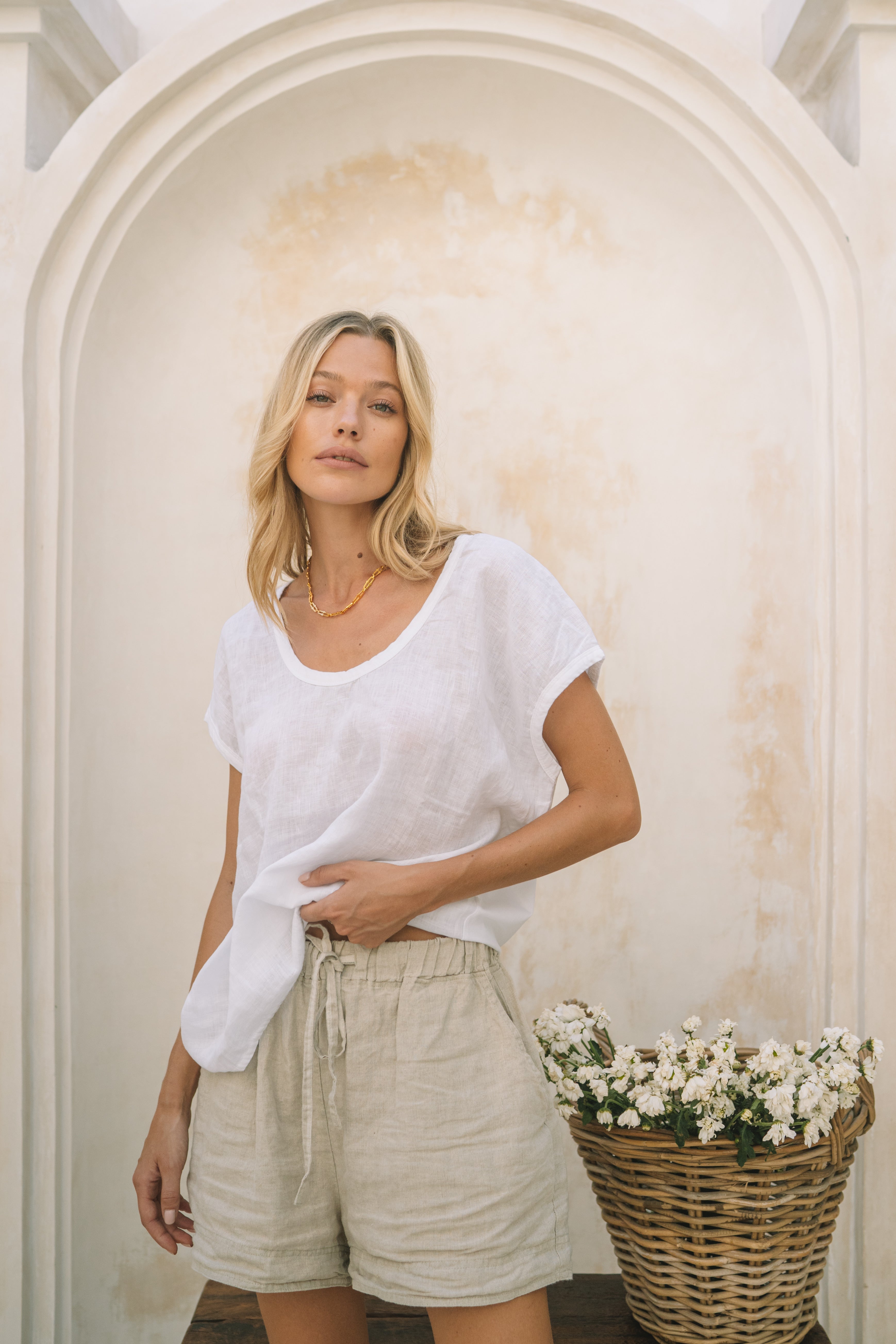 Valencia Weekender Linen Top - MY ISLAND COLLECTIVE