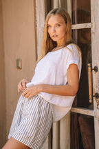 Valentino Classic Resort Short Linen | Stripe - MY ISLAND COLLECTIVE