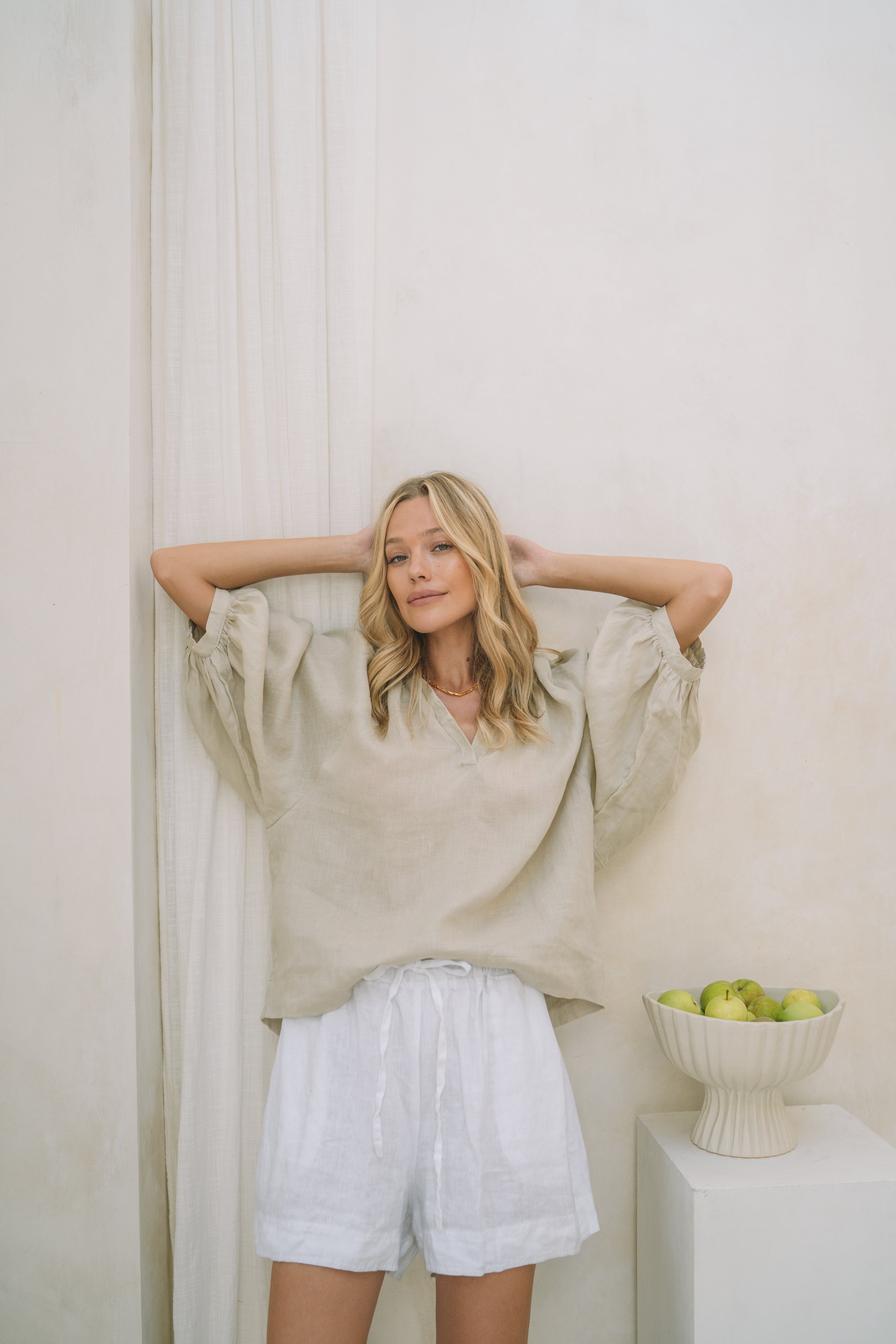 Valentino Weekender Linen Top - MY ISLAND COLLECTIVE