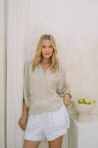Valentino Weekender Linen Top - MY ISLAND COLLECTIVE