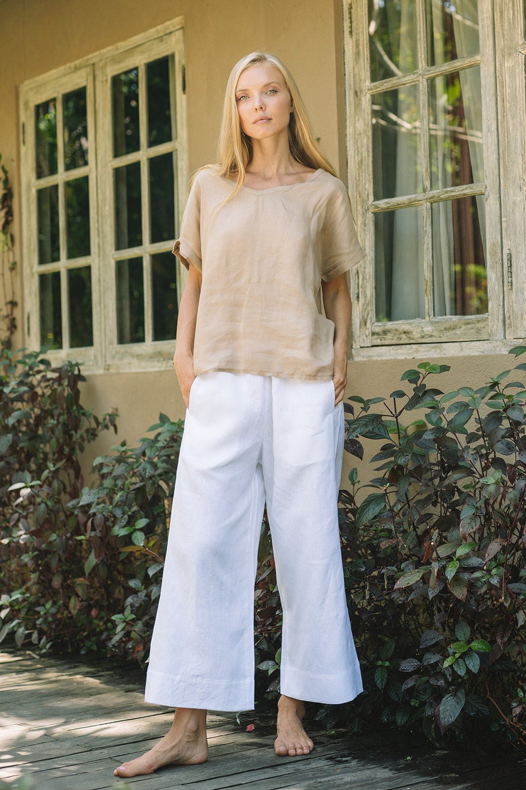 Weekender Linen Pant | Corsica | White - MY ISLAND COLLECTIVE