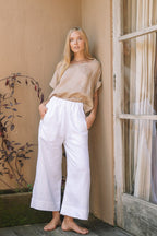Weekender Linen Pant | Corsica | White - MY ISLAND COLLECTIVE