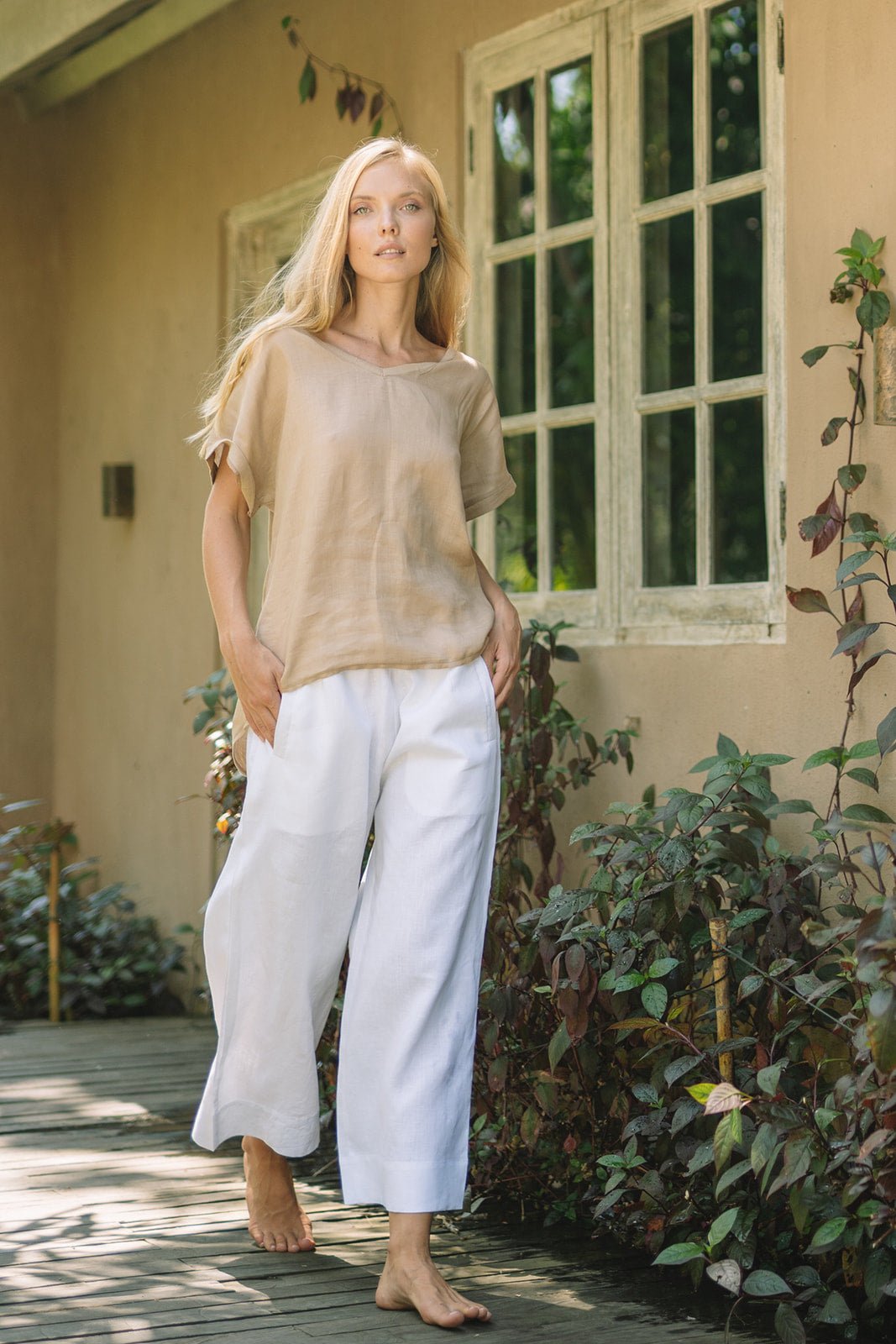 Weekender Linen Pant | Corsica | White - MY ISLAND COLLECTIVE