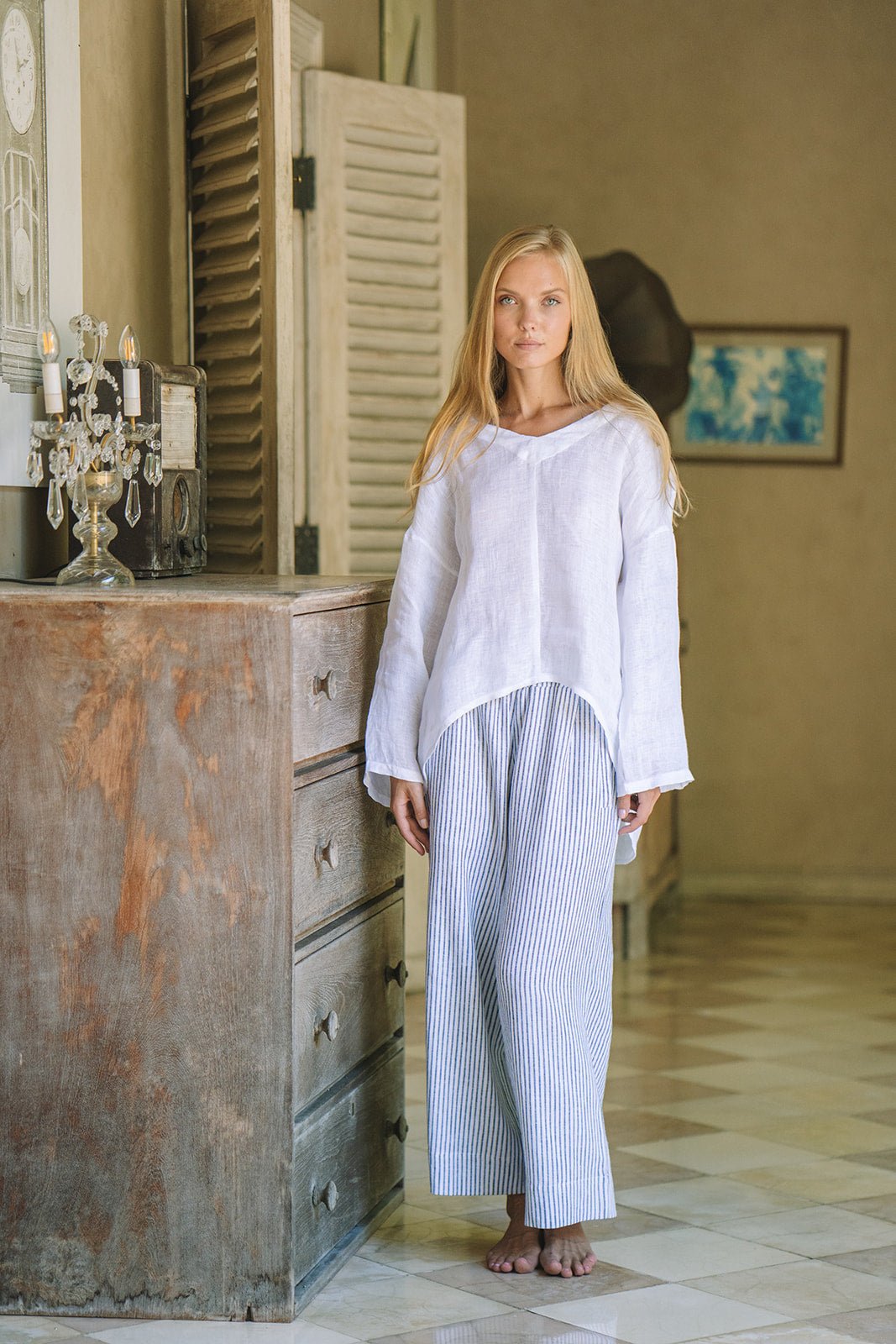 Weekender Linen Pants | Blue Stripe - MY ISLAND COLLECTIVE