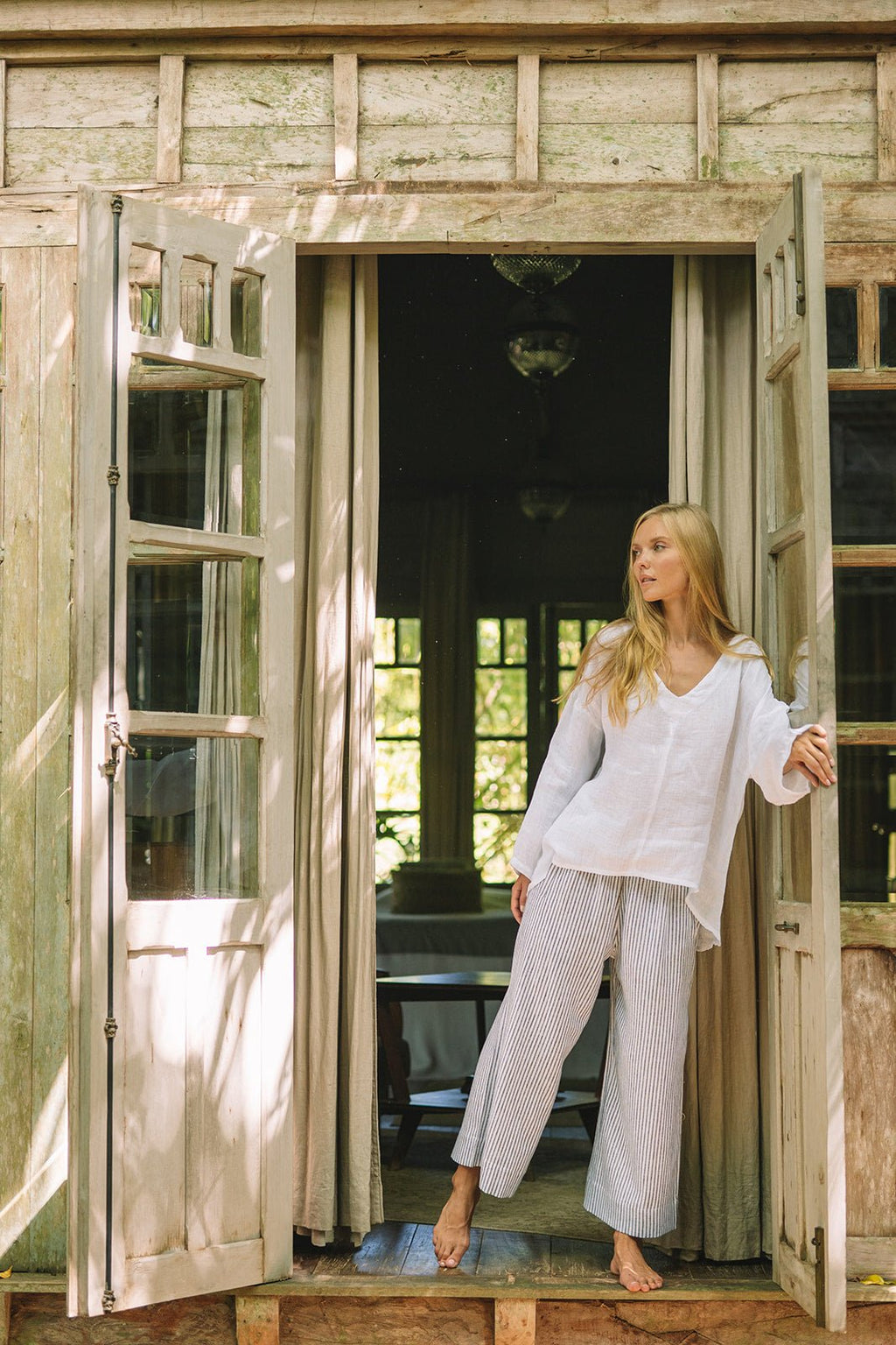 Weekender Linen Pants | Blue Stripe - MY ISLAND COLLECTIVE