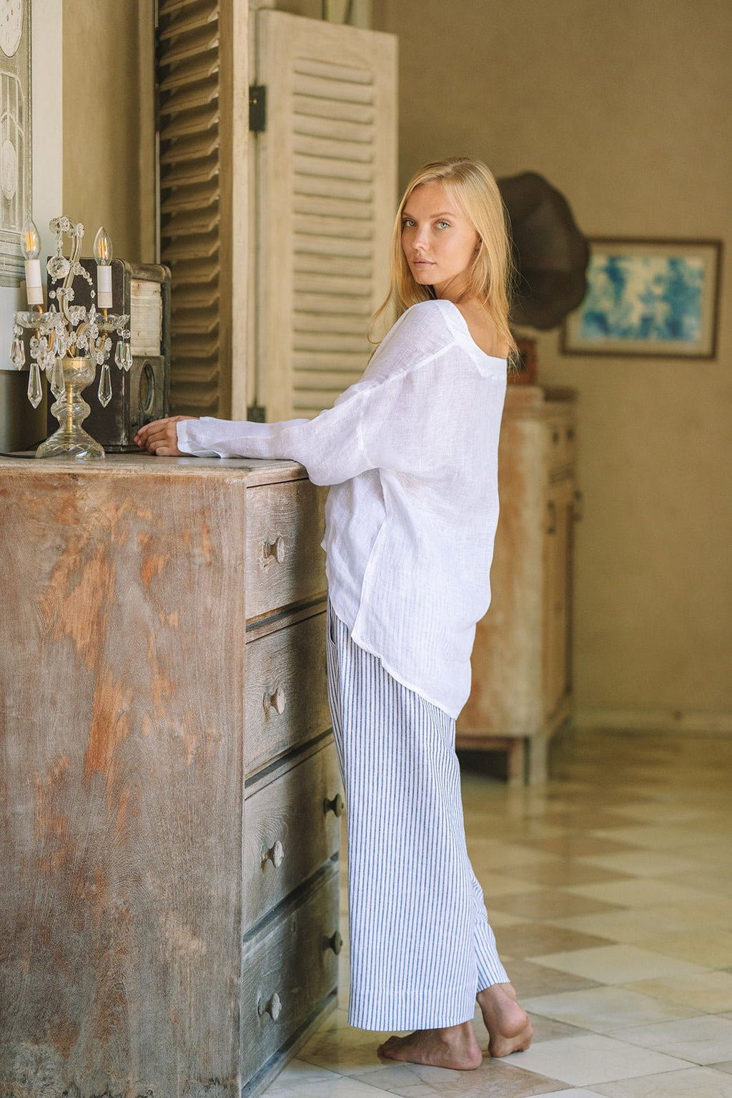 Weekender Linen Pants | Blue Stripe - MY ISLAND COLLECTIVE