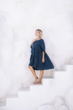 Corsica Italian Linen Weekender Dress | Navy