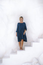 Corsica Italian Linen Weekender Dress | Navy