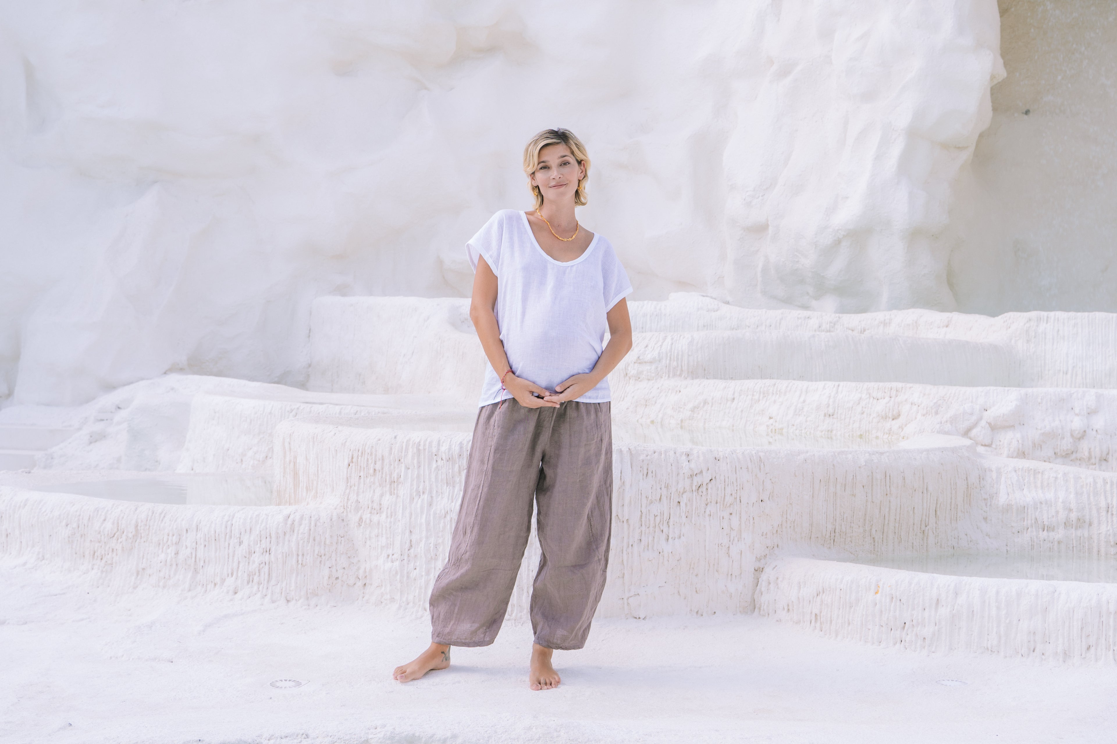 Portofino Italian Linen Pant | Tobacco