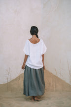 Milano Linen Skirt | Midi | Olive Green