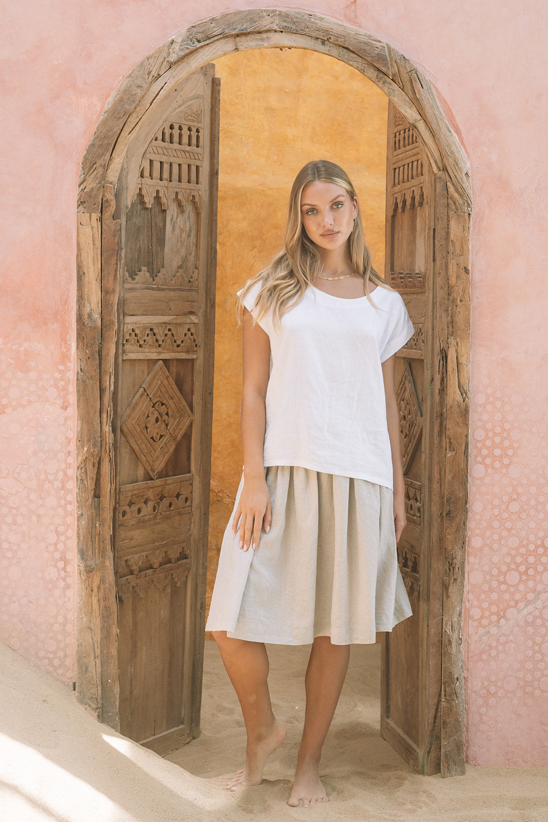 Milano Linen Skirt | Mini |  Natural