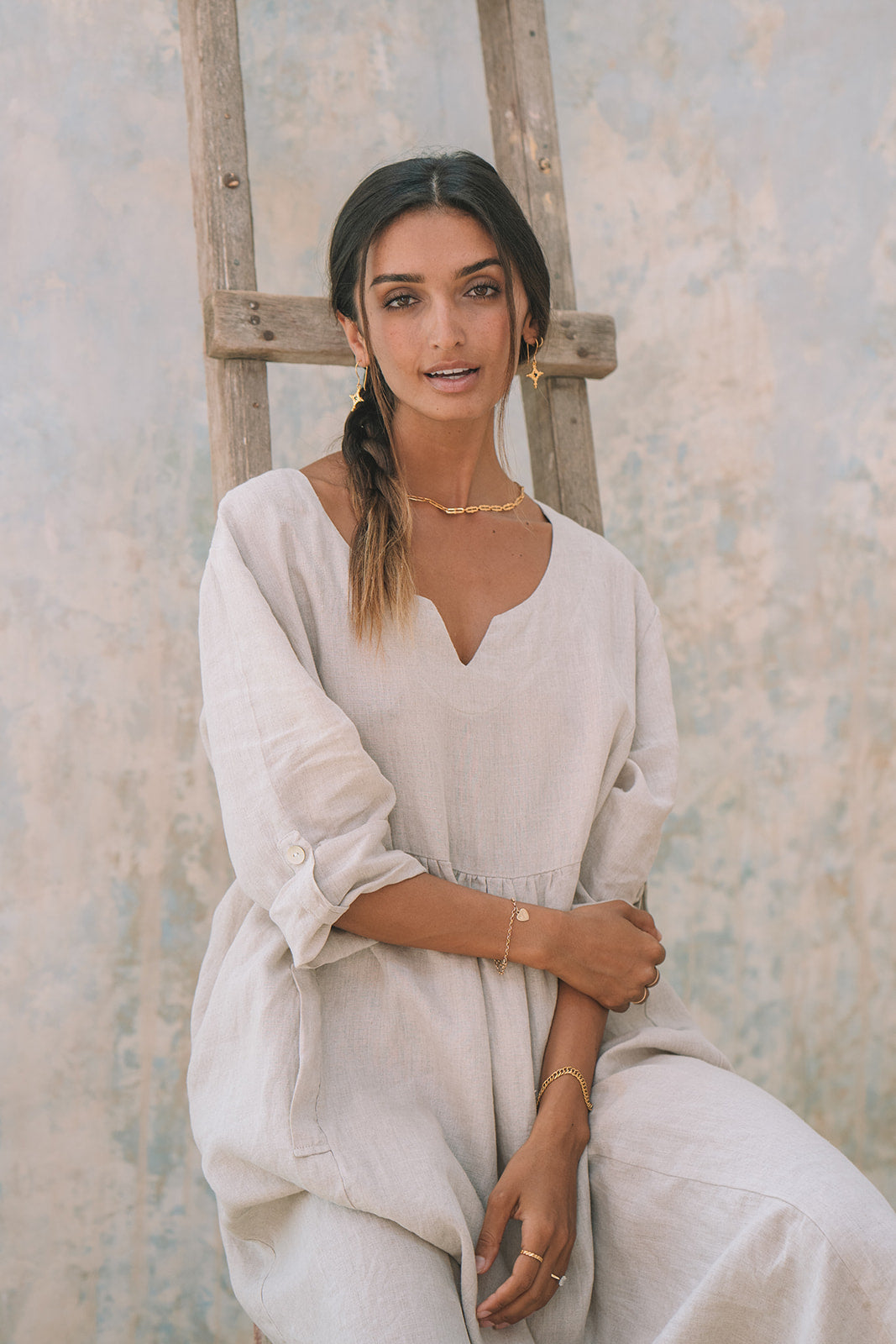 Aphrodite Earrings | Gold + Sapphire