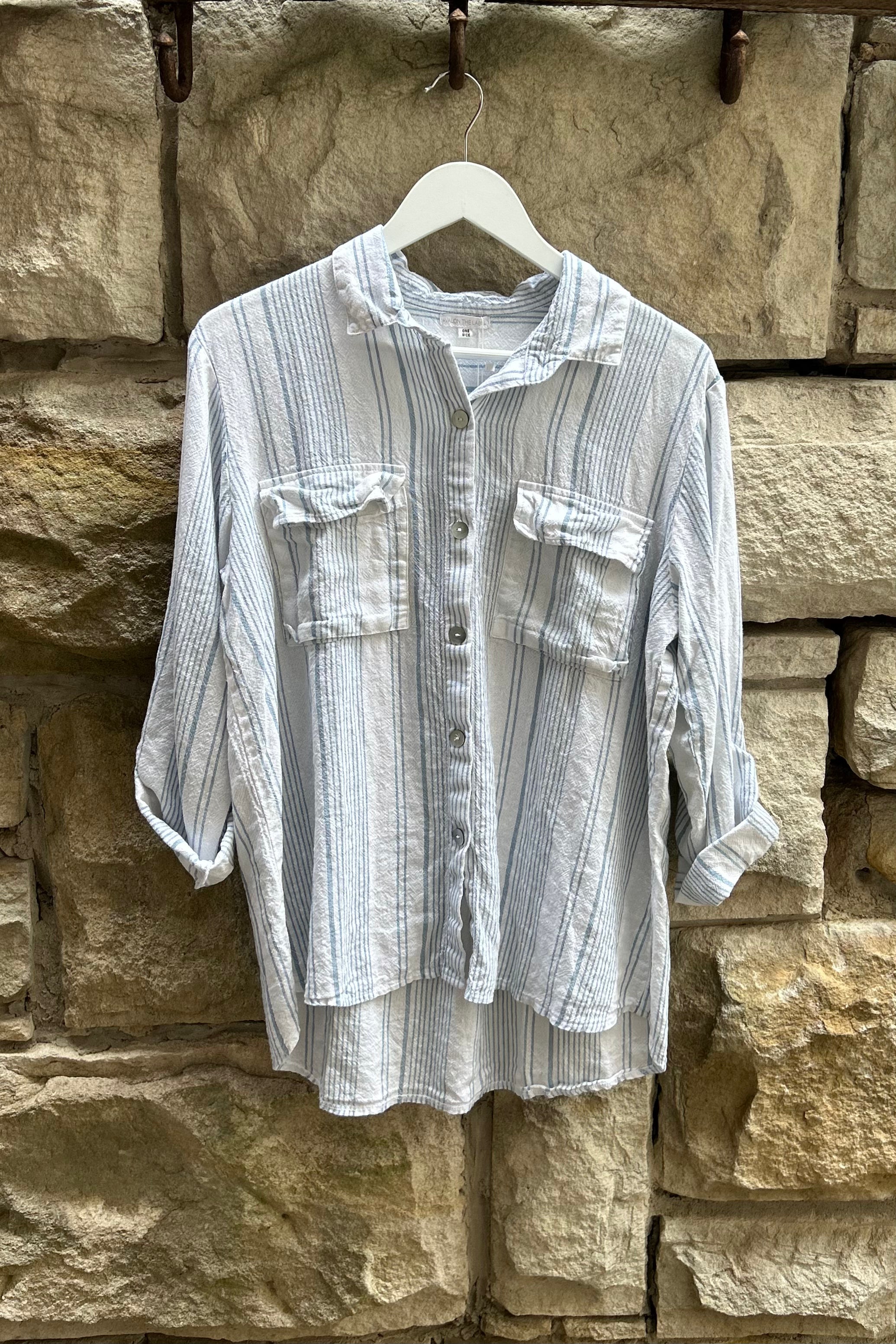 Sorrento Weekender Linen Shirt | Stripe