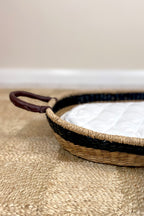 Baby Changing Basket - Natural + Black