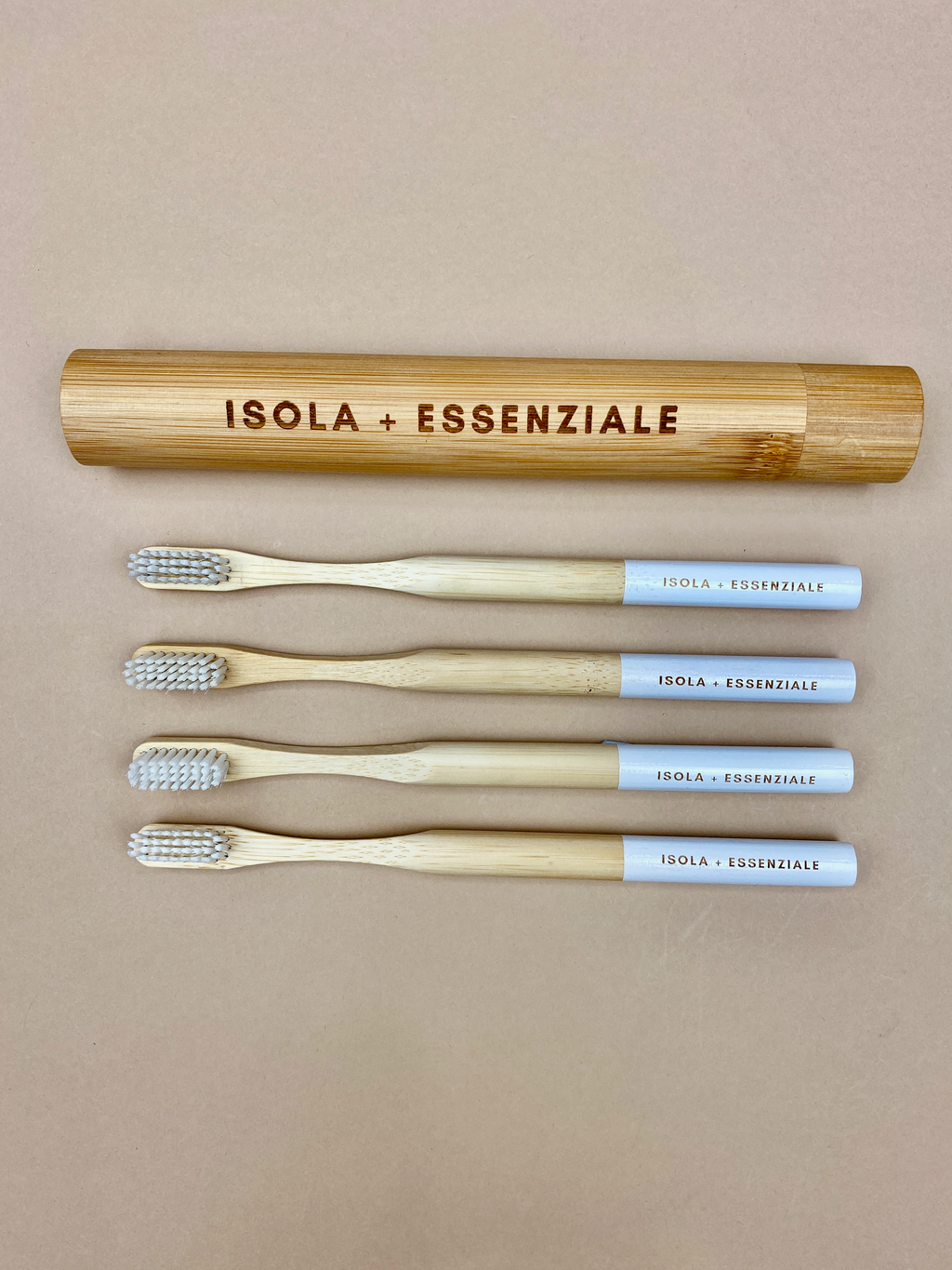 Bamboo Toothbrush + Travel Holder