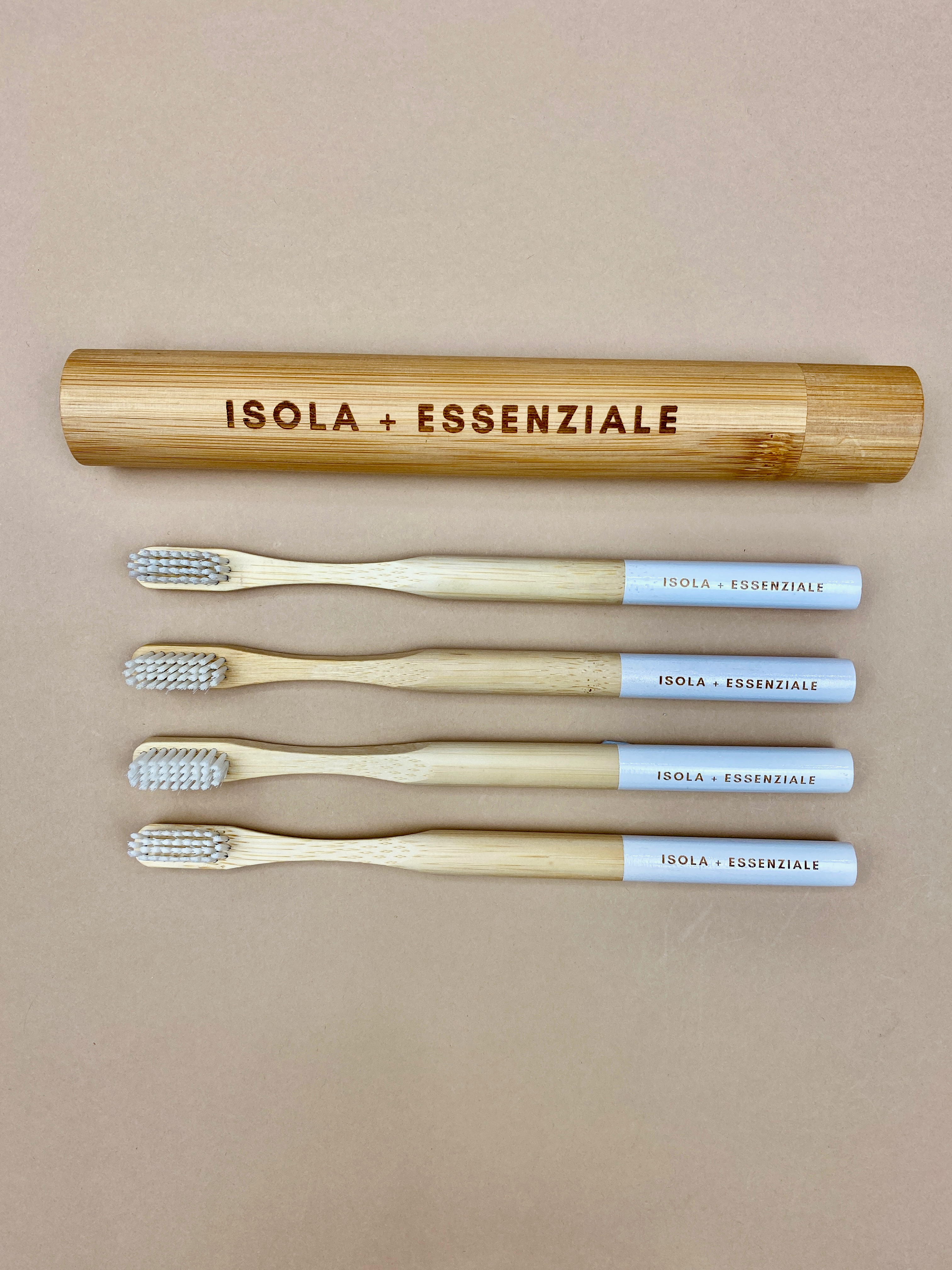 Bamboo Toothbrush + Travel Holder