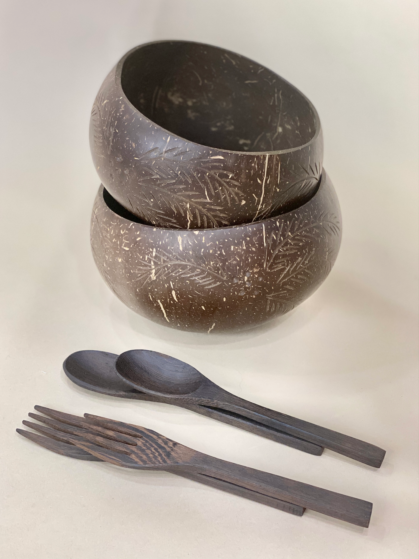 PALM TREE  / JUMBO COCONUT BOWLS(2)