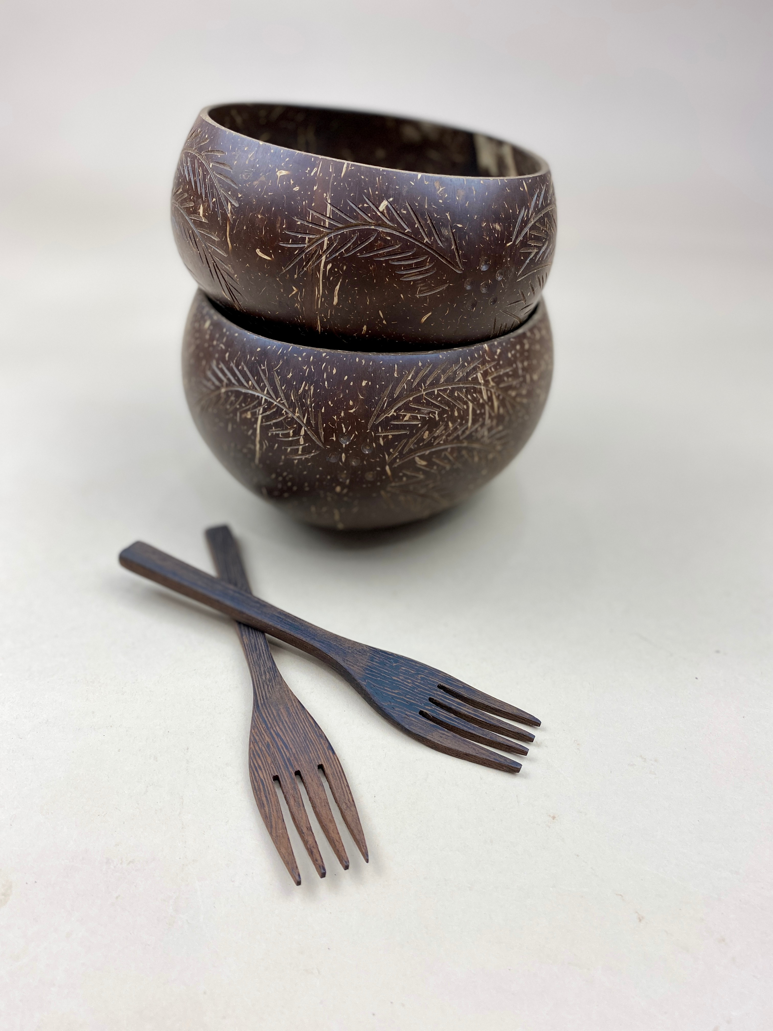 PALM TREE  / JUMBO COCONUT BOWLS(2)